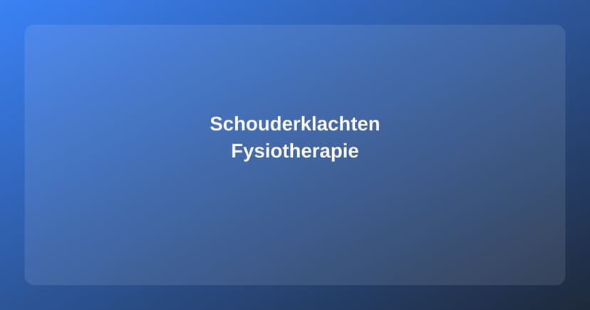 Schouderklachten en Fysiotherapie: Diagnose, Behandeling en Herstel
